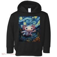 Axolotl Kawaii - Van Gogh Style - Starry Night Graphic  Toddler Hoodie thumb 0