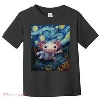 Axolotl Kawaii - Van Gogh Style - Starry Night Graphic  Toddler T-Shirt thumb 0
