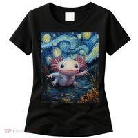Axolotl Kawaii - Van Gogh Style - Starry Night Graphic  Women's T-Shirt thumb 0