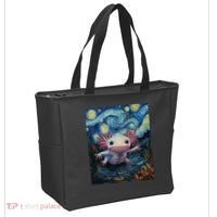Axolotl Kawaii - Van Gogh Style - Starry Night Graphic  Tote Bag thumb 2