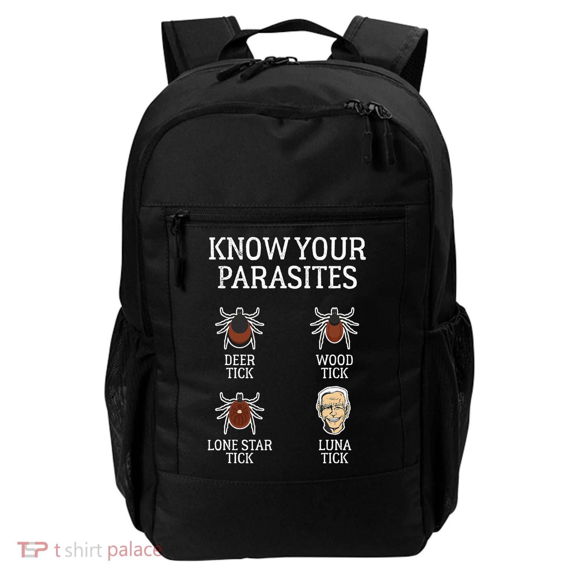 Antibiden Know Your Parasites Lunatic Impeach Joe Biden Backpack