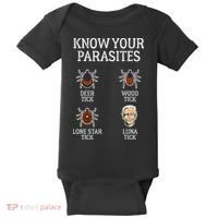 Antibiden Know Your Parasites Lunatic Impeach Joe Biden Baby Bodysuit thumb 0