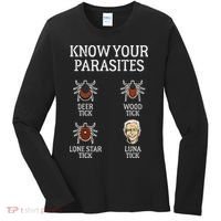 Antibiden Know Your Parasites Lunatic Impeach Joe Biden Women's Long Sleeve Shirt thumb 0