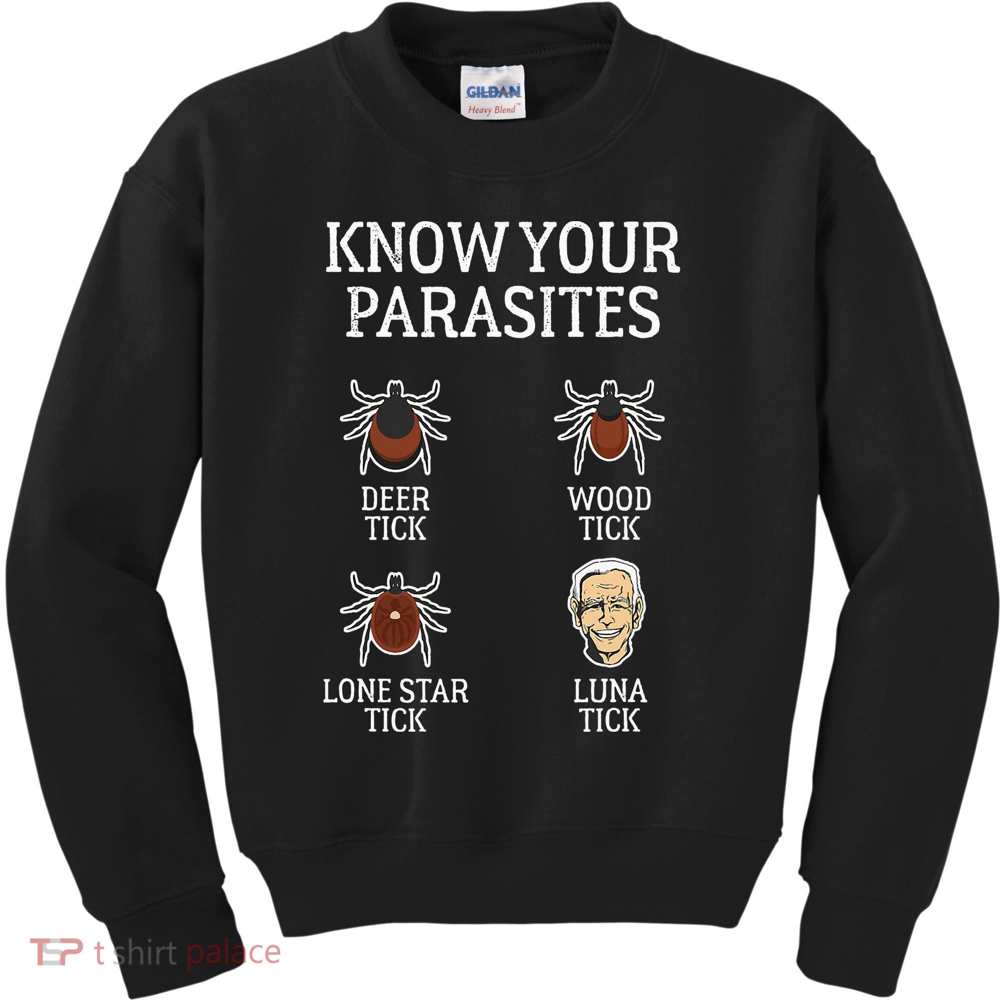 Antibiden Know Your Parasites Lunatic Impeach Joe Biden Kids Sweatshirt