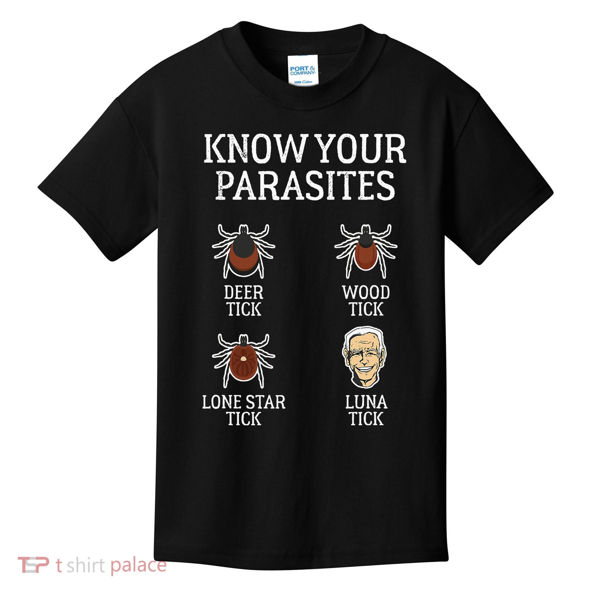 Antibiden Know Your Parasites Lunatic Impeach Joe Biden Kids T-Shirt