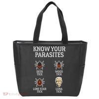 Antibiden Know Your Parasites Lunatic Impeach Joe Biden Tote Bag thumb 0
