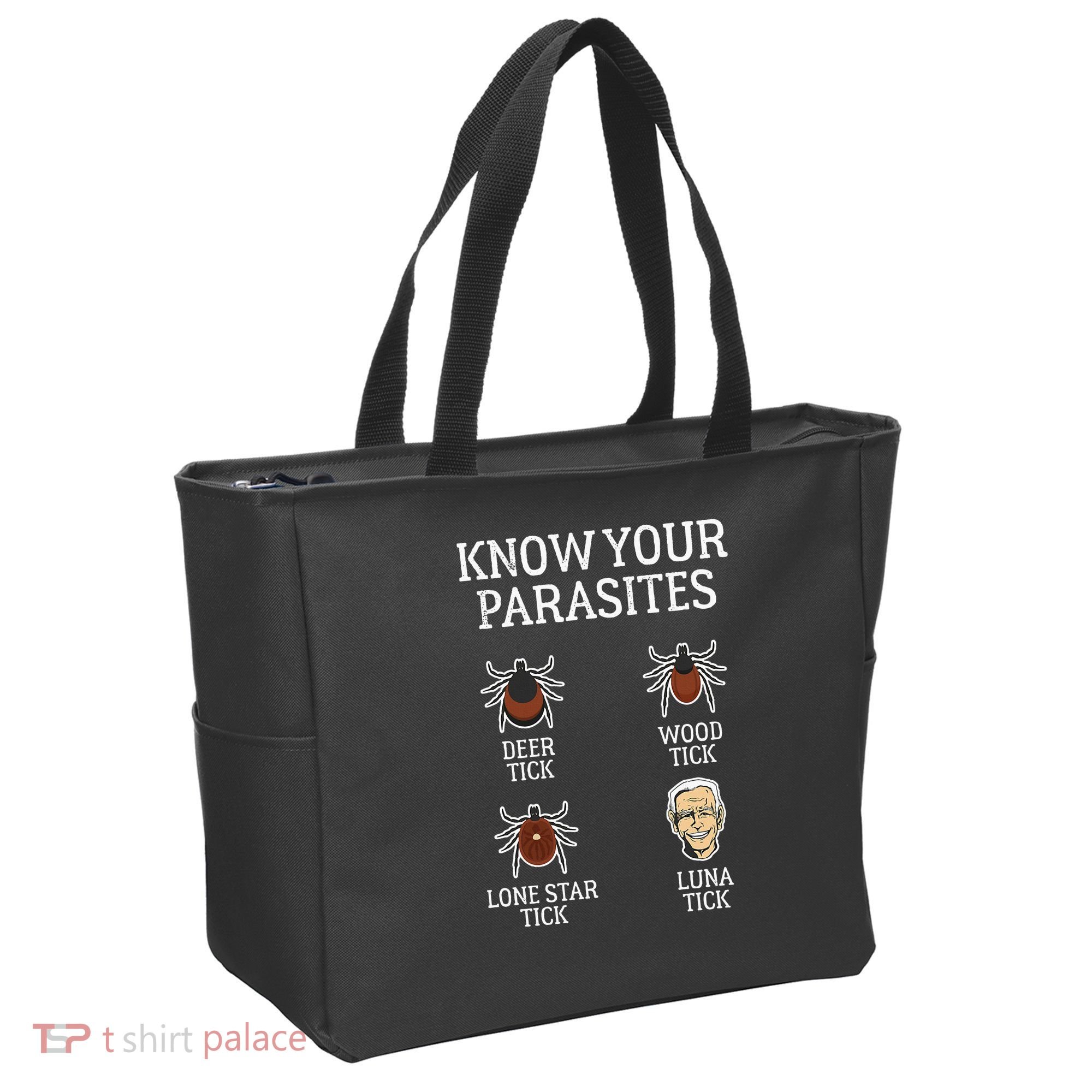 Antibiden Know Your Parasites Lunatic Impeach Joe Biden Tote Bag