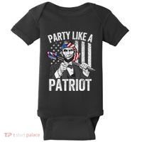 Abraham Lincoln 4th Of July American USA Flag Baby Bodysuit thumb 0