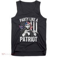 Abraham Lincoln 4th Of July American USA Flag Tank Top thumb 0