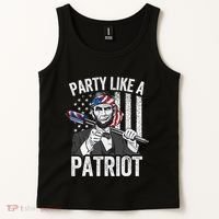 Abraham Lincoln 4th Of July American USA Flag Tank Top thumb 2