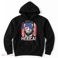 Abraham Lincoln 4th Of July Merica  American Flag Hoodie thumb 0