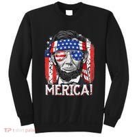Abraham Lincoln 4th Of July Merica  American Flag Sweatshirt thumb 0