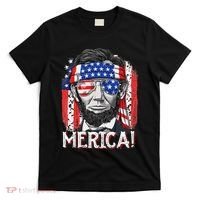 Abraham Lincoln 4th Of July Merica  American Flag T-Shirt thumb 0