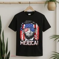 Abraham Lincoln 4th Of July Merica  American Flag T-Shirt thumb 2