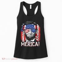 Abraham Lincoln 4th Of July Merica  American Flag Women's Tank Top thumb 0