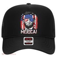 Abraham Lincoln 4th Of July Merica  American Flag Hat thumb 0