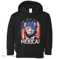 Abraham Lincoln 4th Of July Merica  American Flag Toddler Hoodie thumb 0