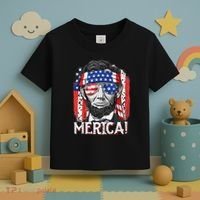 Abraham Lincoln 4th Of July Merica  American Flag Toddler T-Shirt thumb 3