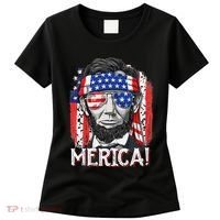 Abraham Lincoln 4th Of July Merica  American Flag Women's T-Shirt thumb 0