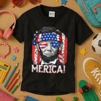 Abraham Lincoln 4th Of July Merica  American Flag Kids T-Shirt thumb 3