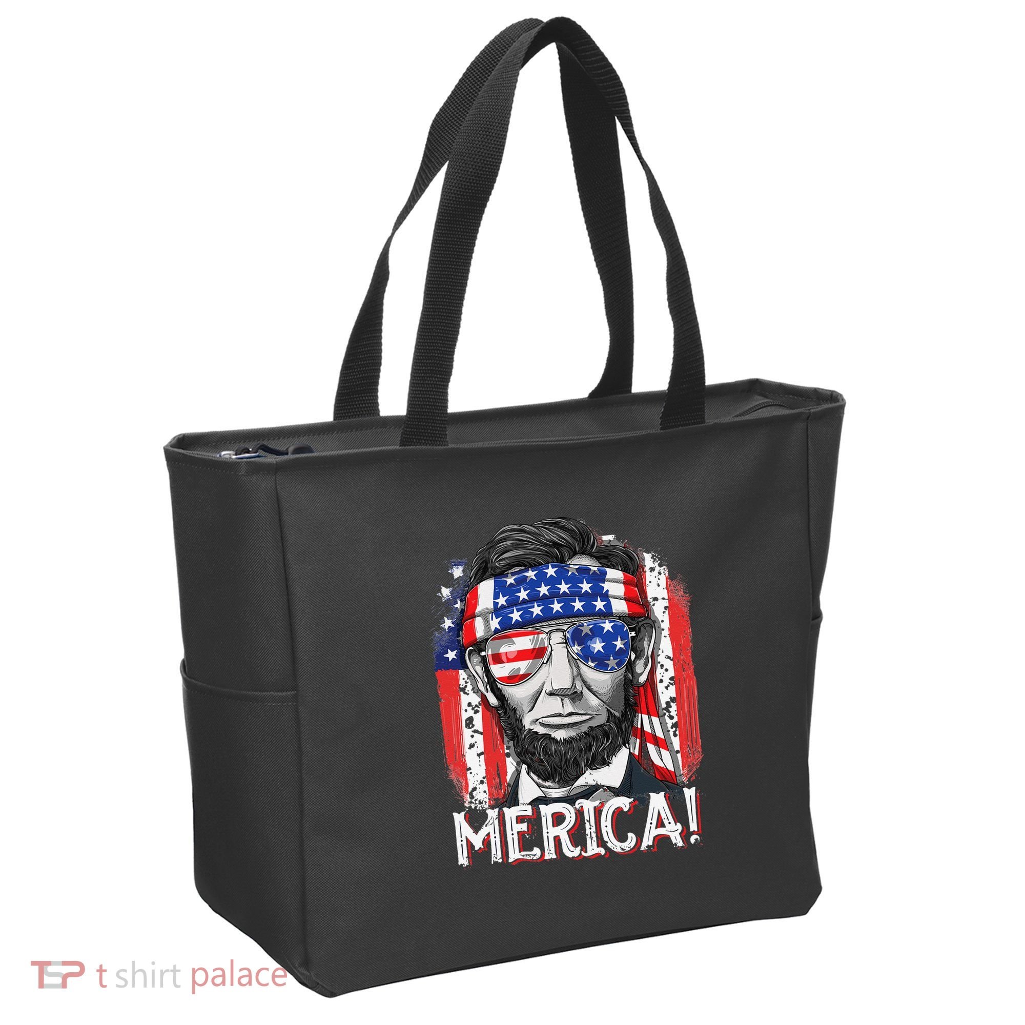 Abraham Lincoln 4th Of July Merica  American Flag Tote Bag