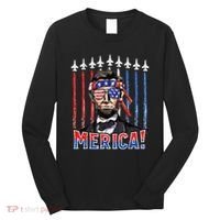 Abraham Lincoln 4th Of July Merica Patriotic American Flag Long Sleeve Shirt thumb 0
