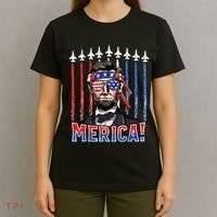 Abraham Lincoln 4th Of July Merica Patriotic American Flag T-Shirt thumb 4