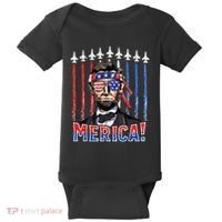 Abraham Lincoln 4th Of July Merica Patriotic American Flag Baby Bodysuit thumb 0