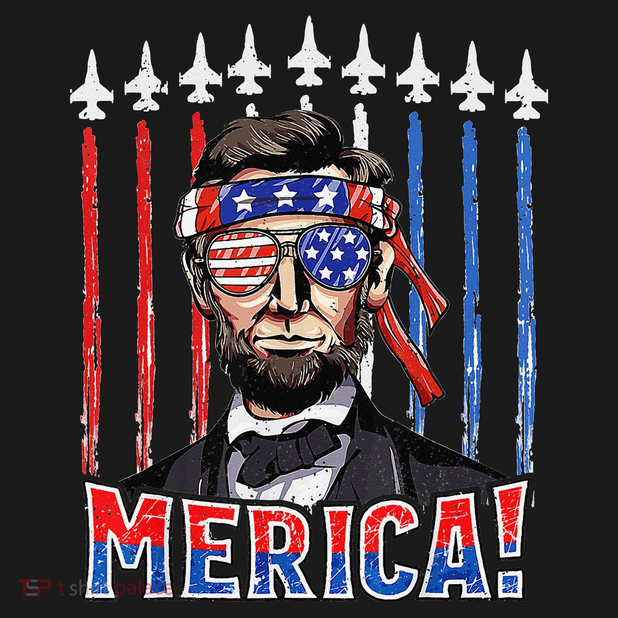 Abraham Lincoln 4th Of July Merica Patriotic American Flag Visor