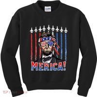 Abraham Lincoln 4th Of July Merica Patriotic American Flag Kids Sweatshirt thumb 0