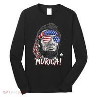 Abraham Lincoln 4th Of July Murica   American Flag Long Sleeve Shirt thumb 0