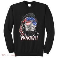 Abraham Lincoln 4th Of July Murica   American Flag Sweatshirt thumb 0