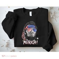 Abraham Lincoln 4th Of July Murica   American Flag Sweatshirt thumb 2