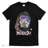 Abraham Lincoln 4th Of July Murica   American Flag T-Shirt thumb 0