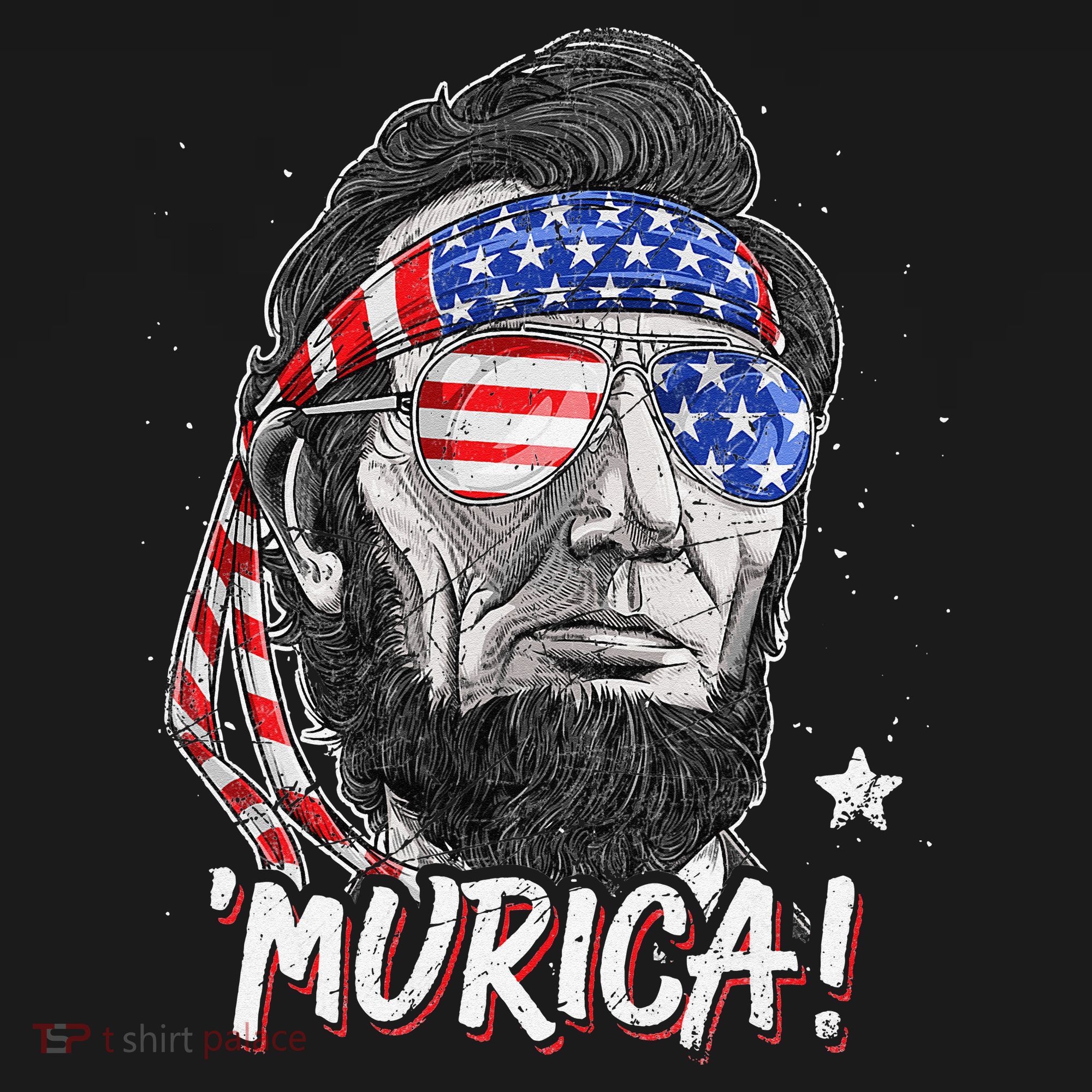 Abraham Lincoln 4th Of July Murica   American Flag Mousepad