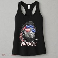 Abraham Lincoln 4th Of July Murica   American Flag Women's Tank Top thumb 3