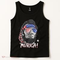 Abraham Lincoln 4th Of July Murica   American Flag Tank Top thumb 2
