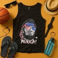 Abraham Lincoln 4th Of July Murica   American Flag Tank Top thumb 4