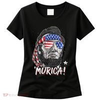 Abraham Lincoln 4th Of July Murica   American Flag Women's T-Shirt thumb 0