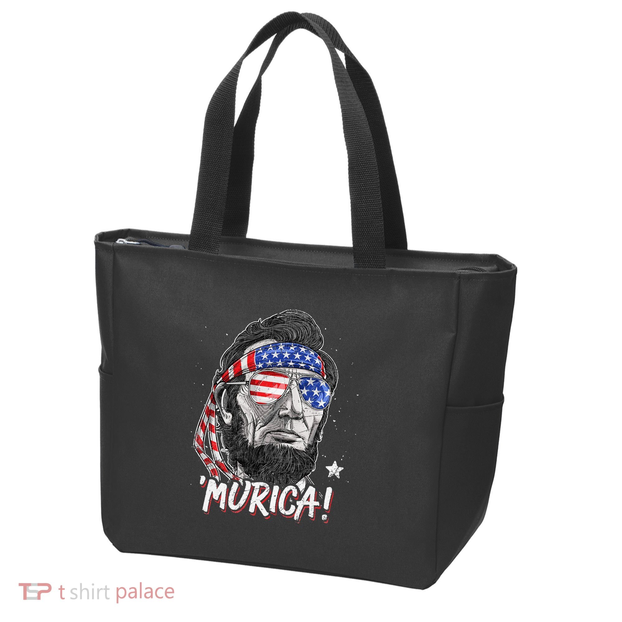 Abraham Lincoln 4th Of July Murica   American Flag Tote Bag