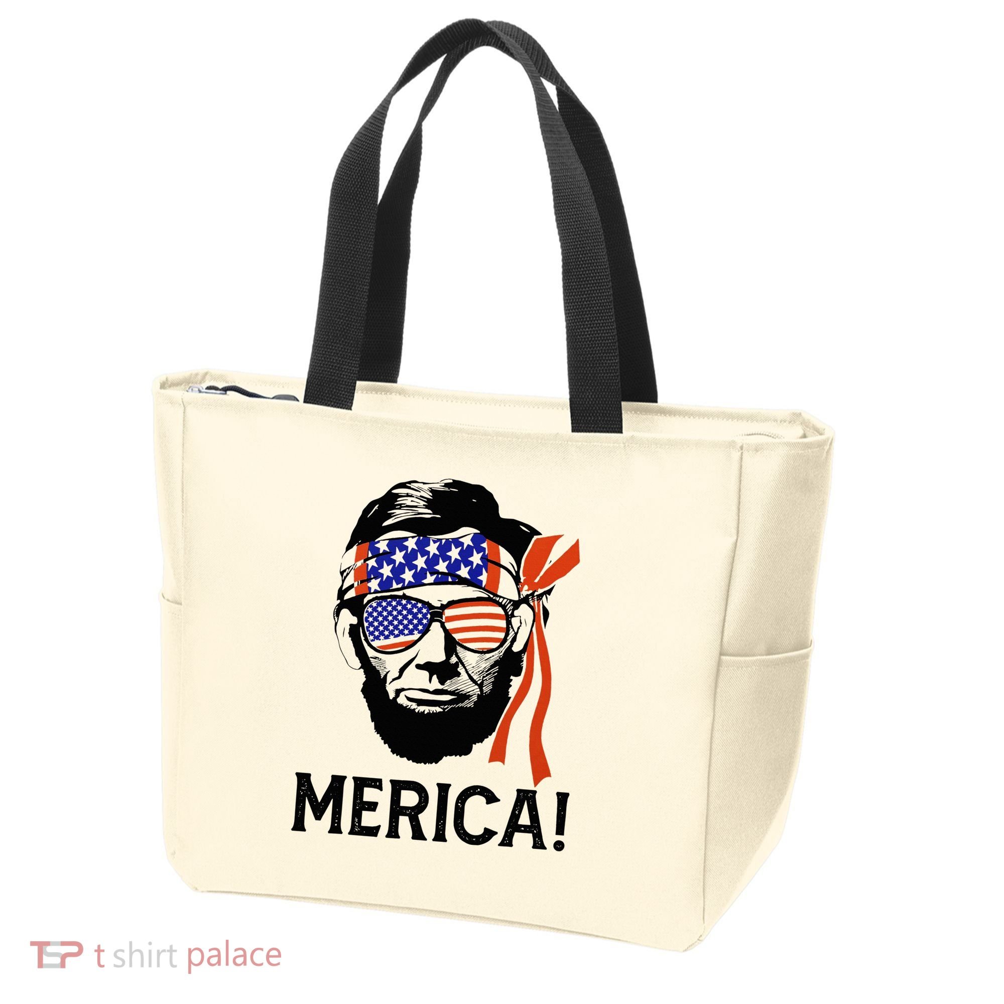 Abraham Lincoln 4th Of July Merica American Flag Tote Bag