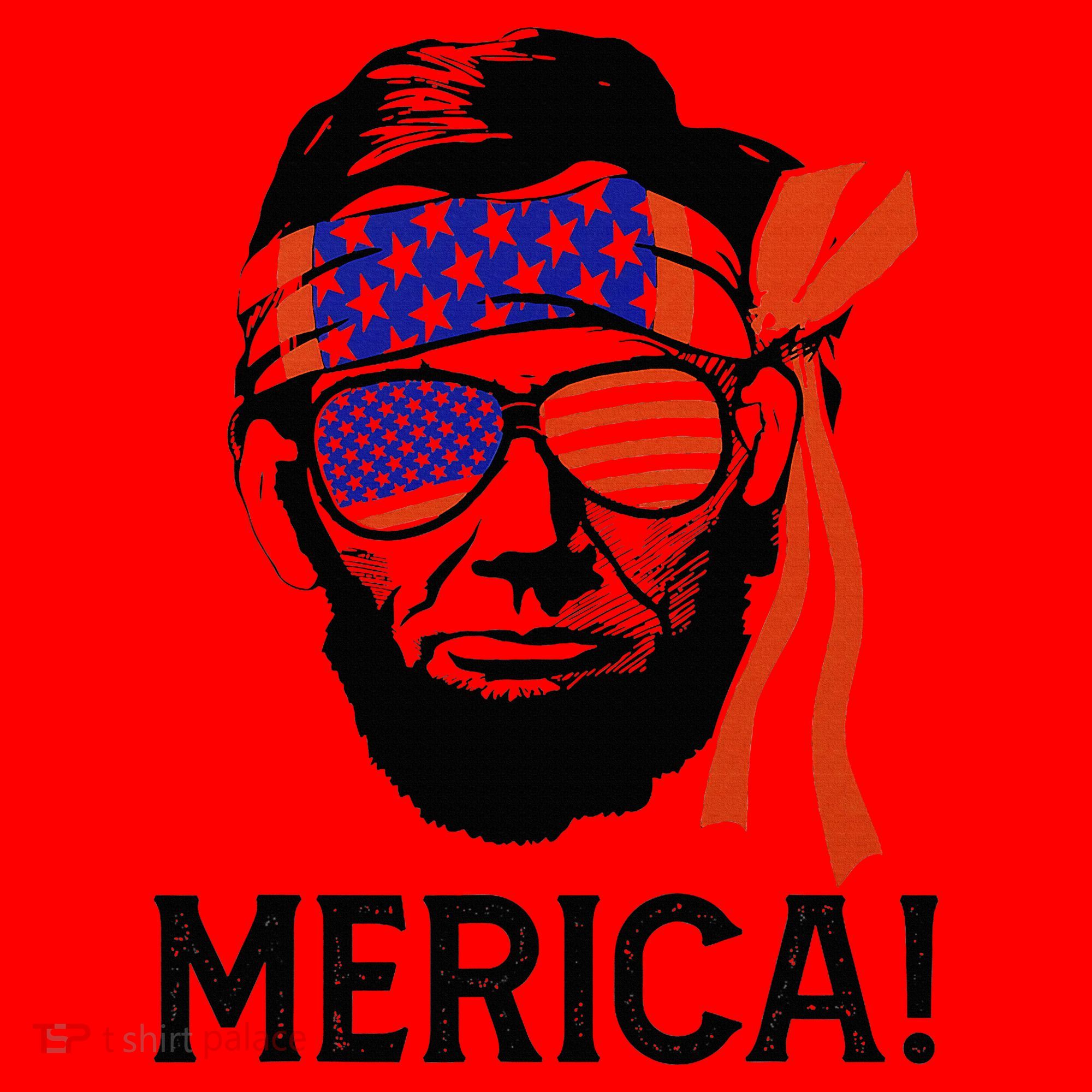 Abraham Lincoln 4th Of July Merica American Flag Santa Hat