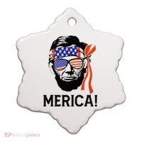 Abraham Lincoln 4th Of July Merica American Flag Ceramic Ornament thumb 0