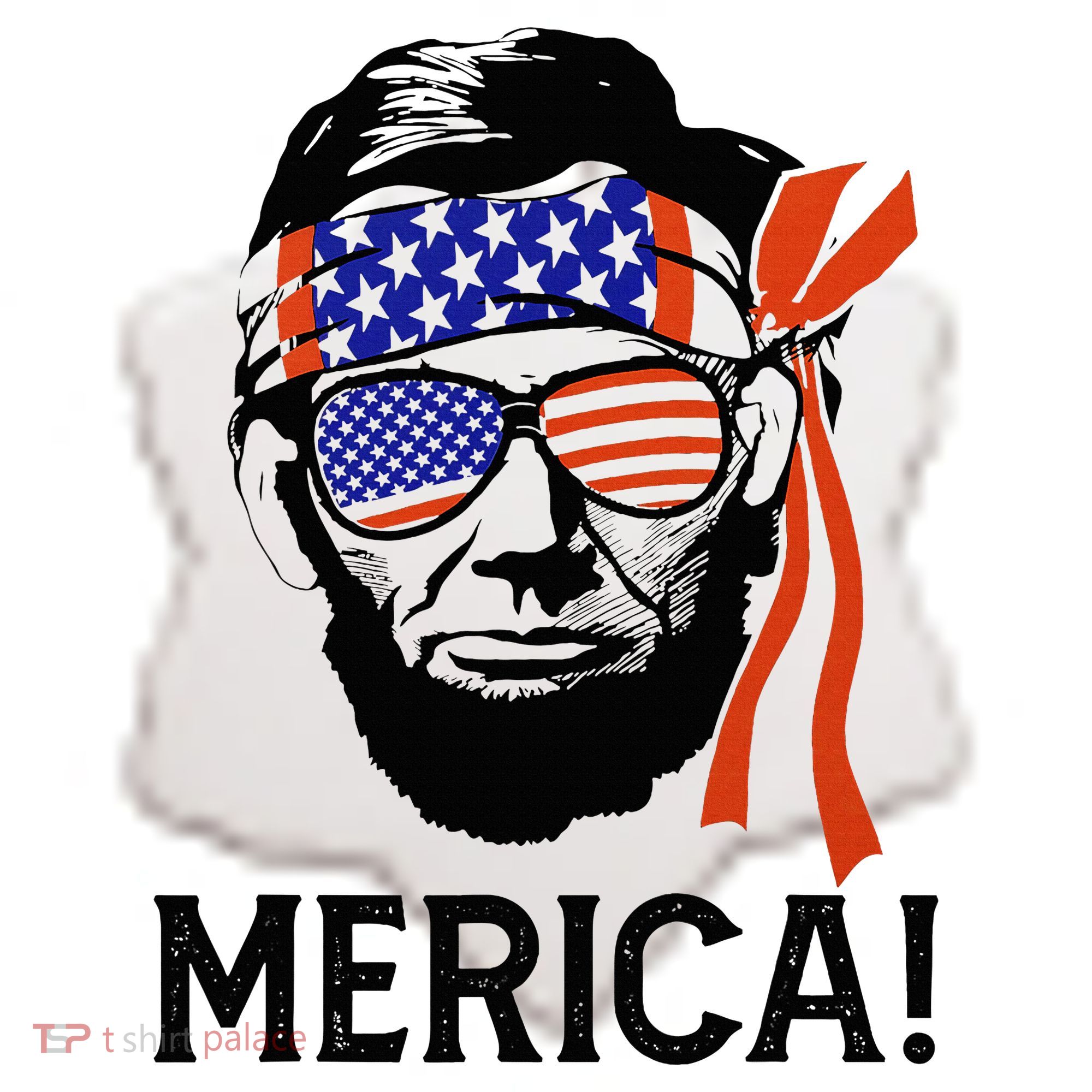 Abraham Lincoln 4th Of July Merica American Flag Ceramic Ornament