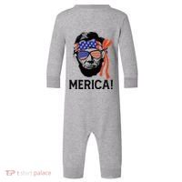 Abraham Lincoln 4th Of July Merica American Flag Infant Fleece One Piece thumb 0