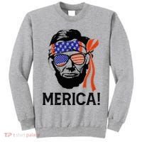 Abraham Lincoln 4th Of July Merica American Flag Tall Sweatshirt thumb 0
