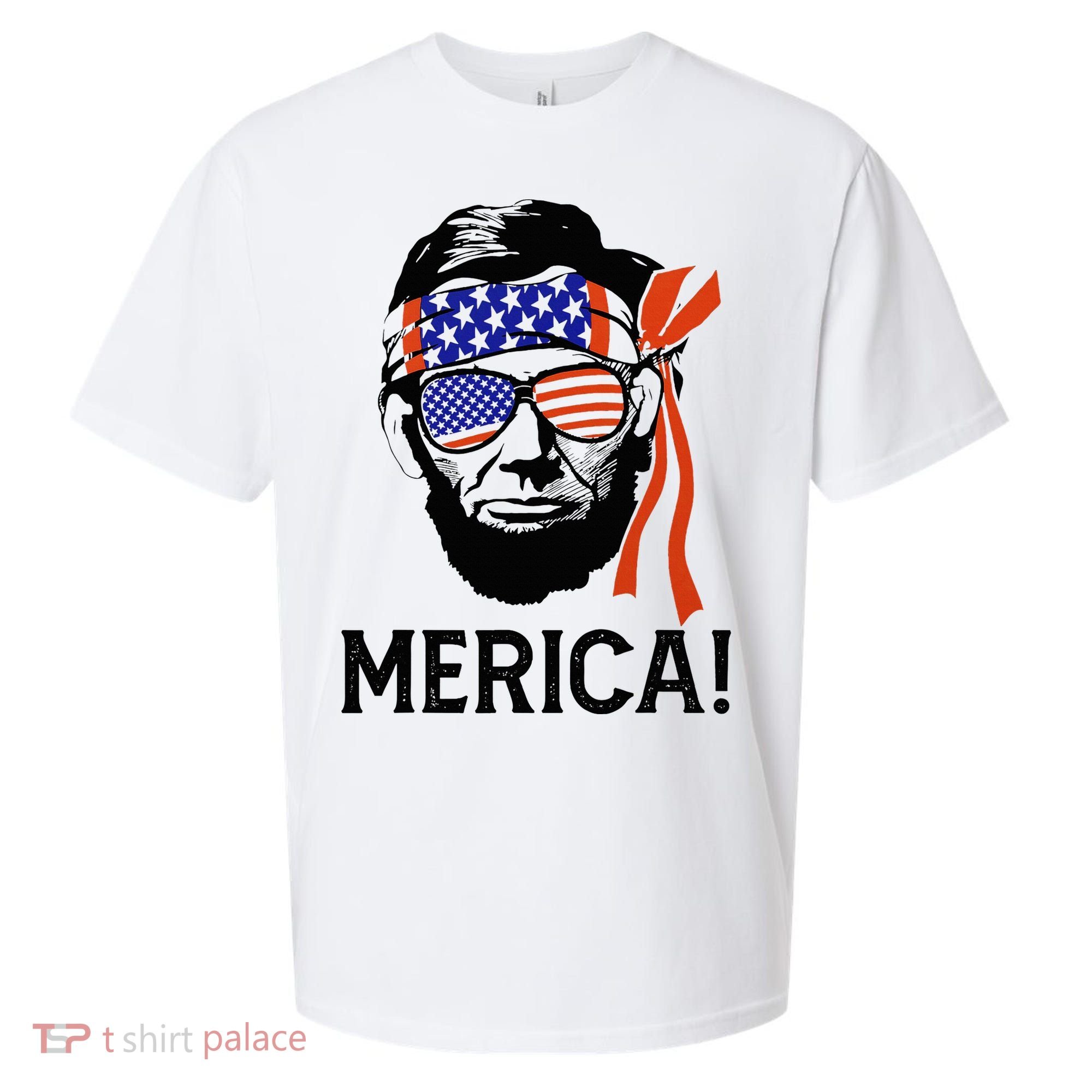 Abraham Lincoln 4th Of July Merica American Flag Sueded Cloud Jersey T-Shirt