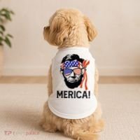 Abraham Lincoln 4th Of July Merica American Flag Doggie Tank thumb 2