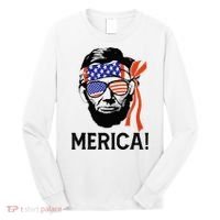 Abraham Lincoln 4th Of July Merica American Flag Long Sleeve Shirt thumb 0