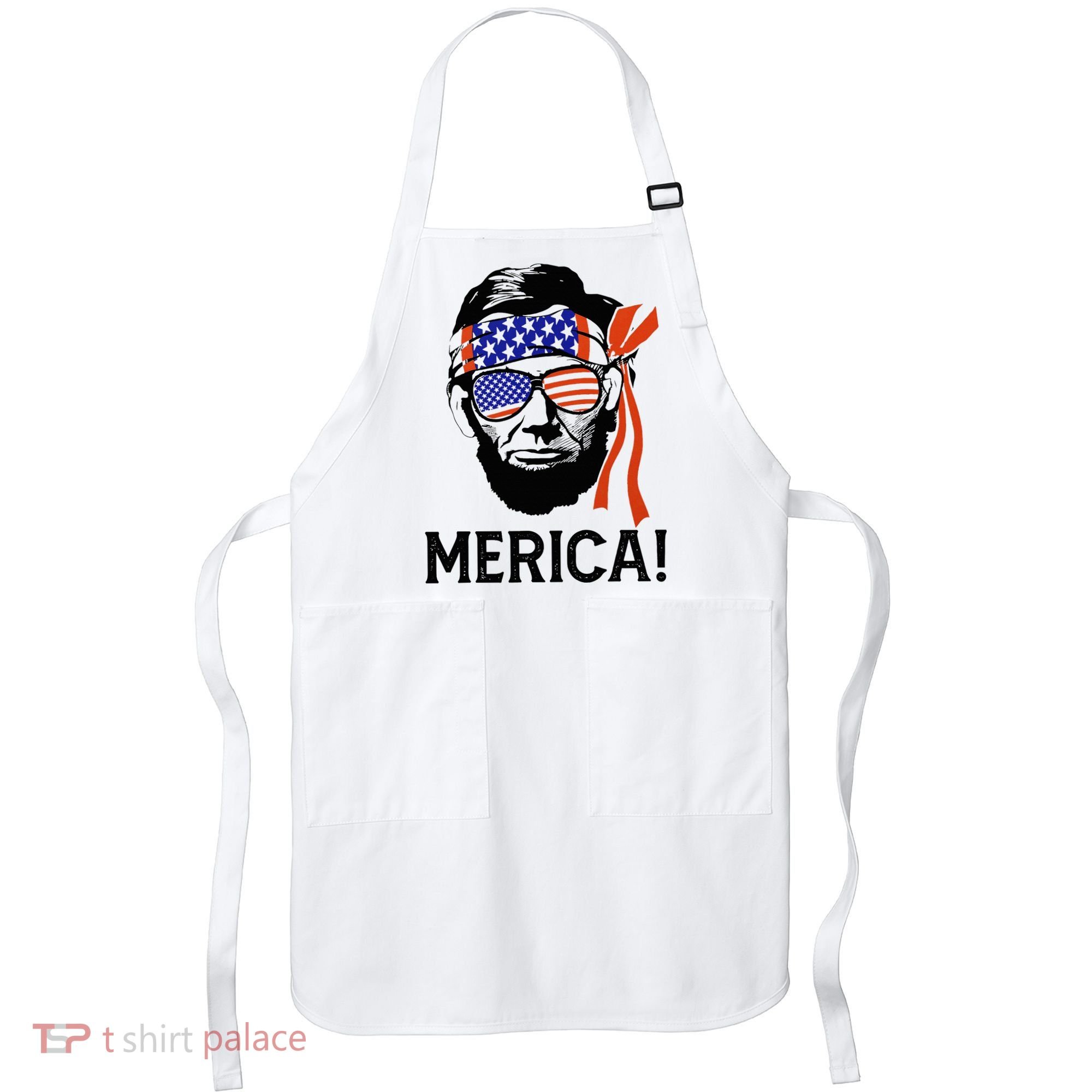 Abraham Lincoln 4th Of July Merica American Flag Apron